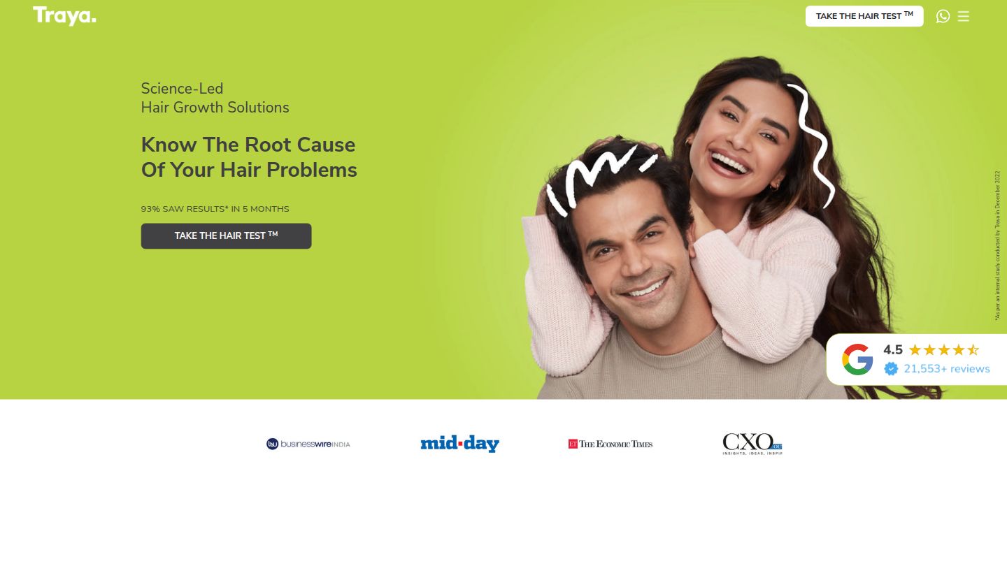 Traya Health Website